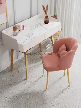İskandinav makyaj dışkı ışık lüks tuvalet masası tezgah filesi kırmızı arkalığı sandalye yatak odası kadın tırnak basit ıns masası
