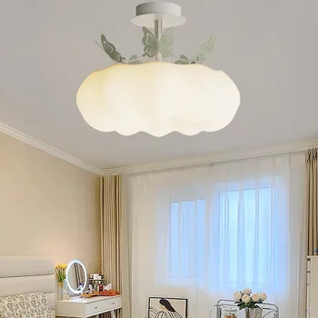 Tavan lambası-İskandinav Taç krem ışık Modern ana yatak odası ışık Minimalist çalışma ışığı çocuklar için Basit led tavan lambası