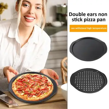14 İnç Pizza Tava Yapışmaz Pizza fırın tepsisi Karbon çelik fırın malzemeleri İçin Delikli Delikli Fırın Pişirme Mutfak Aksesuarları