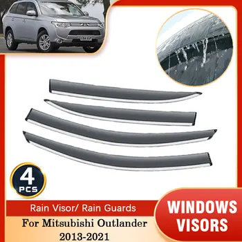 Mitsubishi Outlander için MK3 2013 ~ 2021 Saptırıcı Tenteler Guard Kapak Trim Güneş Yağmur Pencere Siperliği Duman Cam Araba Aksesuarları
