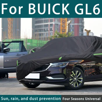 Buick için GL6 210T Tam araba kılıfı s Açık Uv Güneş Koruma Toz Yağmur Kar Koruyucu anti-dolu araba kılıfı Otomatik Siyah Kapak