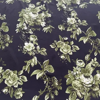 Avrupa Ve Amerikan Moda Gül Çiçek Baskılı Polyester Kumaş Kadınlar İçin Elbise Bluz El Yapımı DIY Kumaş Dikiş