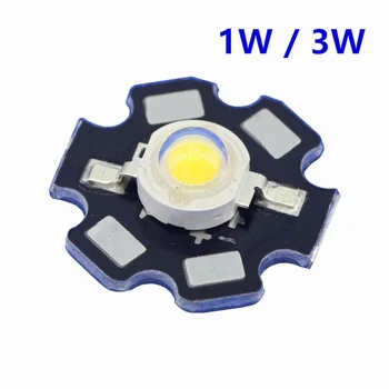 10 adet 1W 3W Yüksek Güç sıcak beyaz / beyaz 3.2-3.6 V Giriş 100-220LM LED 20mm yıldız pcb Spot Downlight lamba ampulü