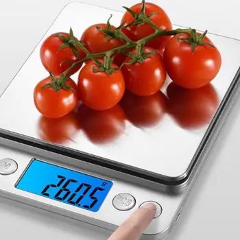 3 kg Yüksek Hassasiyetli Paslanmaz Elektronik Mutfak Terazisi Dijital Ölçekli USB Şarj Otomatik Kapanma Gıda Aperatifler Tartı Pişirme Aracı