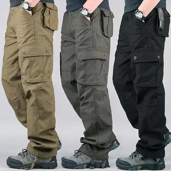 6 Cepler Taktik Kargo Pantolon erkek Gevşek Pantolon Joggers Ordu Askeri Büyük Boy rahat pantolon Erkek Açık İş Tulumları