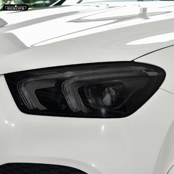 Araba Far Koruma Tonu Filmi Duman Siyah Şeffaf TPU Sticker Mercedes Benz GLE Sınıf W166 C292 W167 AMG 63
