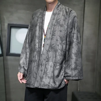Sonbahar ve Kış Çin Tarzı erkek Retro Tang Çin Kısa Rüzgarlık Ceket Japon Samuray Giyim