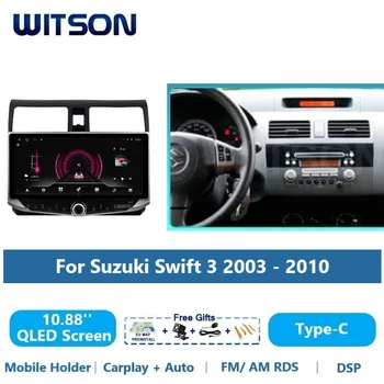 Otomatik Stereo QLED Android Araba Radyo Multimedya SUZUKİ SWİFT 2005-2012 için Carplay GPS araç İLE Kafa Ünitesi