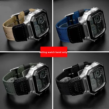 Naylon bileklik Casio izle AQ-S810W AEQ-110W MCW-200 spor naylon tuval bileklik watchband kayışı erkek bilezik 18mm 20mm