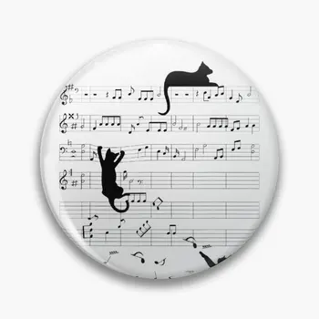Sevimli Kedi Ve Kitty Müzik Notası Yumuşak Düğme Pin Sevimli Rozet Yaratıcı kadın kıyafetleri Komik Takı Moda Hediye Dekor Metal