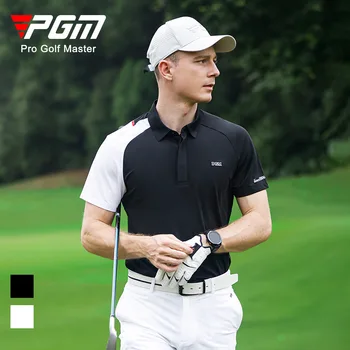 PGM Golf erkek Yaz kısa kollu günlük t-shirt Lazer Delikli Tasarım Nem Emme ve Çabuk Kuruyan YF586