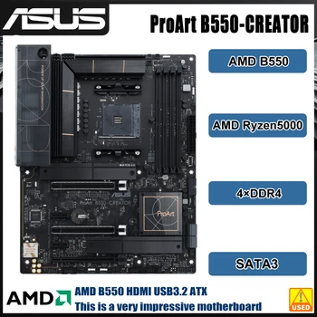 B550 Anakart ASUS ProArt B550-CREATOR DDR4 soket AM4 PCIe 4.0 M. 2 Çift Thunderbolt 4 Tip-C USB 3.2 Gen 2 artı HDMI 2.1 ATX