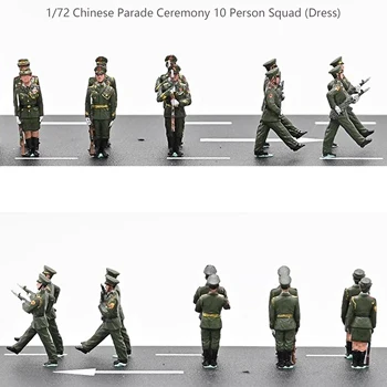 3r 723811 1/72 Çin Geçit Töreni 10 Kişilik Kadro (Elbise) Renkli bitmiş asker modeli