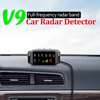V9 Araba Radar Dedektörü Araç Hızı Sesli Uyarı Uyarı İngilizce Rusça Sürüm Xk Ka Band Araç Çakmak 12V Dijital