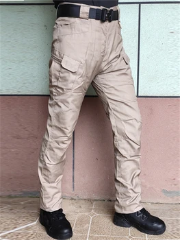 Erkek Taktik Pantolon Su Geçirmez Kamuflaj Askeri Pantolon Çok cepli Erkek İş Tulumları Düz Pantolon Açık Bisiklet