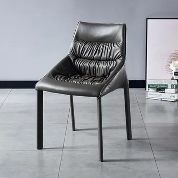 İskandinav Yemek sandalye ışığı Lüks Modern Minimalist Eyer deri sandalye Otel Net Ünlü Makyaj Koltuğu Ev Arka Tabure
