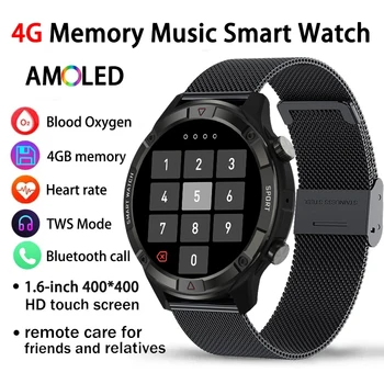 Erkekler için Huawei TWS Kulaklık 4G Bellek Müzik akıllı izle Oyunları AMOLED 454 * 454 HD Her Zaman Ekran Bluetooth Çağrı smartwatch Yeni
