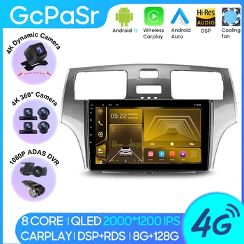 Araba Radyo Carplay Android 13 Lexus ES300 ES 300 ES330 XV30 ES 330 2001-2006 Navigasyon GPS Android Otomatik Video Stereo Wifi