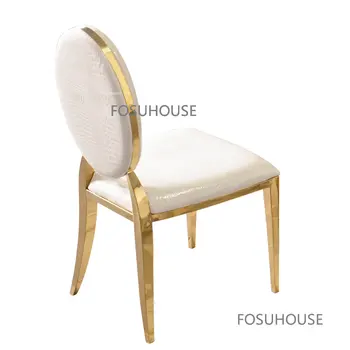 Iskandinav Lüks Paslanmaz Çelik altın Yemek Sandalyesi mutfak mobilyası Otel Metal Yemek Sandalyesi Ev Oturma Odası Sandalye C