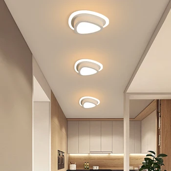 Modern Basit Geometrik Koridor Tavan Lambaları Giriş Yatak Odası Vestiyer Koridor iç mekan aydınlatması Beyaz Siyah Deco LED ışıkları
