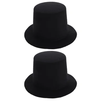 2 Adet Şapka Üstleri Dekor Siyah Mini Süsleme Kap Mini Aksesuarları Süs Süslemeleri