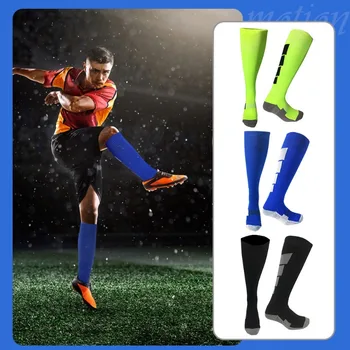 Koşu Tayt kaymaz futbol çorabı Erkekler Sycling Çorap Spor dizlik Ayak Bileği Çorap Yansıtıcı Sıkıştırma Açık Spor için