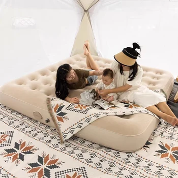 Destek Kraliçe Bellek Yatak Şişme Kullanışlı Depolama Açık Yatak Kamp Elastik Malzeme Gonfiabile Mobilya Yatak Odası