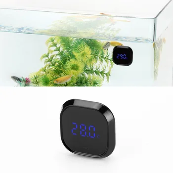 Akvaryum termometresi LCD Dijital Elektronik Balık Tankı Dijital Sıcaklık Ölçer Sticker Balık Karides Kaplumbağa Sıcaklık Kontrolü