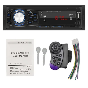 Araba Radyolar MP3 Çalar 12pin 1 DİN Araba Stereo Bluetooth Eller Serbest Arama Müzik TF USB AUX Girişi FM Radyo Alıcısı Tek DİN
