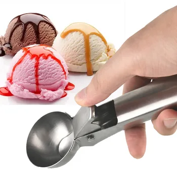 Dondurma Kepçe Yığınları Paslanmaz Çelik Dondurma Kazıcı Yapışmaz Meyve Buz Topu Makinesi Karpuz Dondurma Kaşığı Aracı