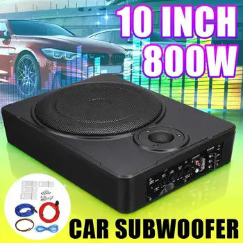 10 inç 800W 12V araba amplifikatör Subwoofer araba ses ince koltuk altında aktif Subwoofer bas hoparlör